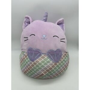Squishmallow Anya The Caticorn Mermaid 16" Ultrasoft Plush Cat Unicorn Pillow